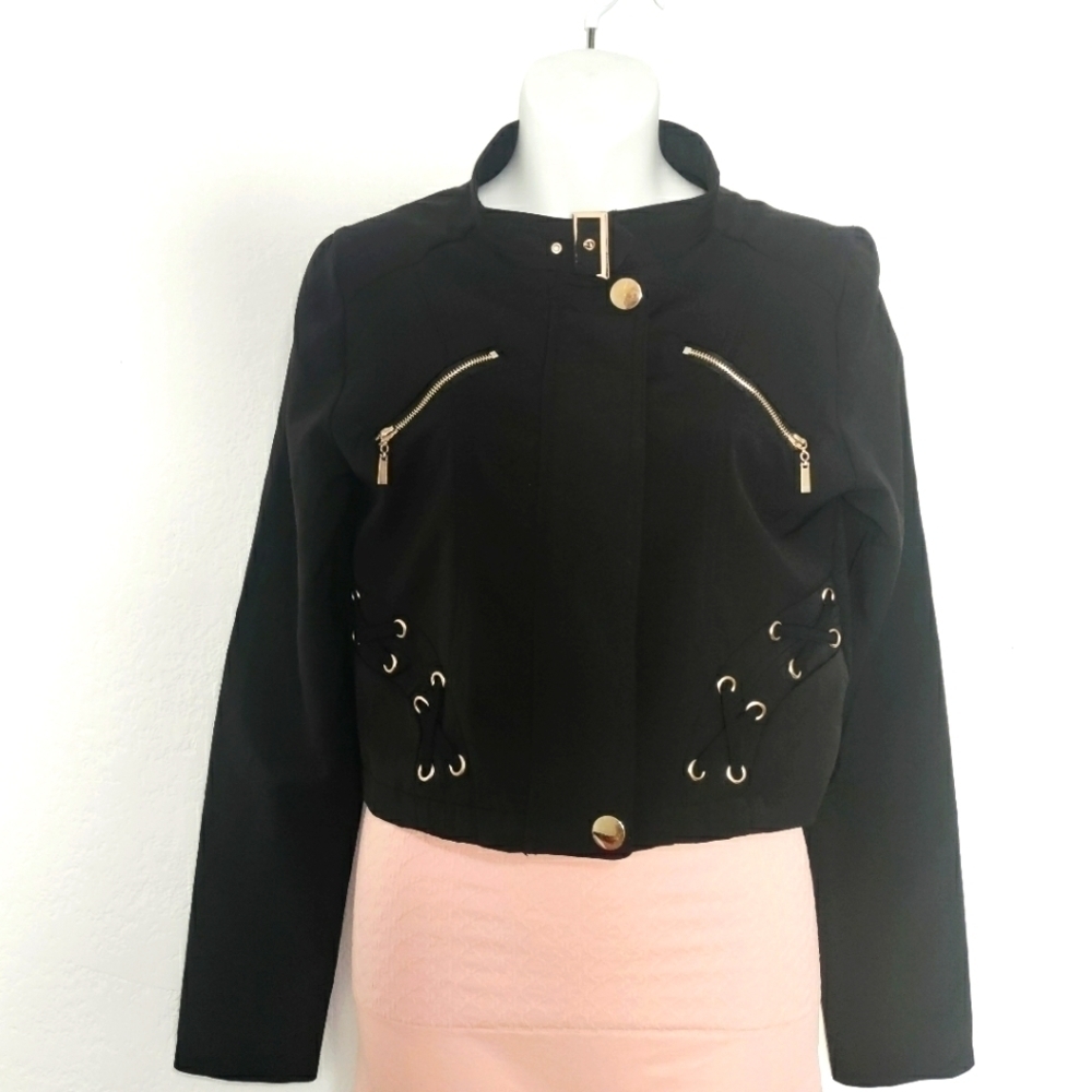 𝅺KAII women's black moto jacket size M
